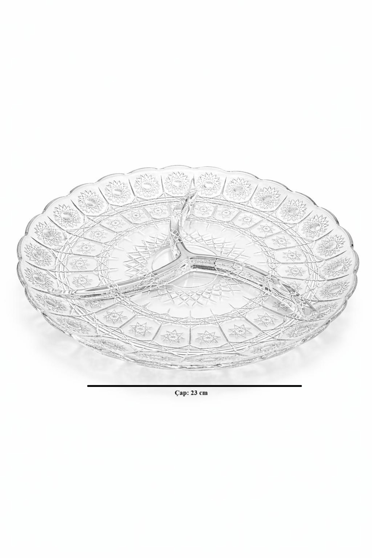 3 Bölmeli Cam Kahvaltı ve Çerez Tabağı – Çok Amaçlı Sunumluk