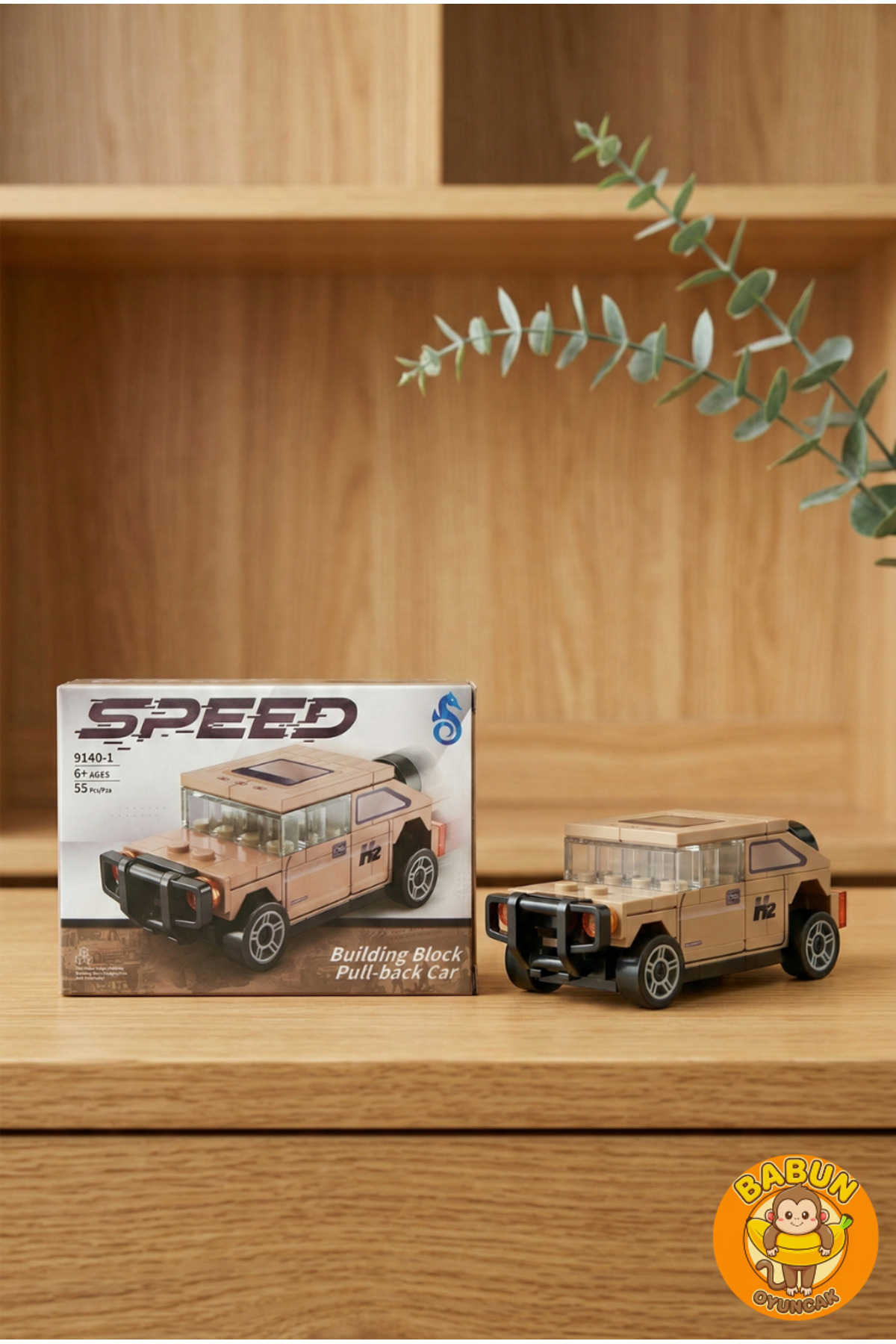 SPEED Bricks Mini Lego Araba Yapı Blok Seti - Çek-Bırak Araba Yapım Seti -Speed Kahverengi Jeep (55 Parça) fotoğrafı 4 (önizleme)