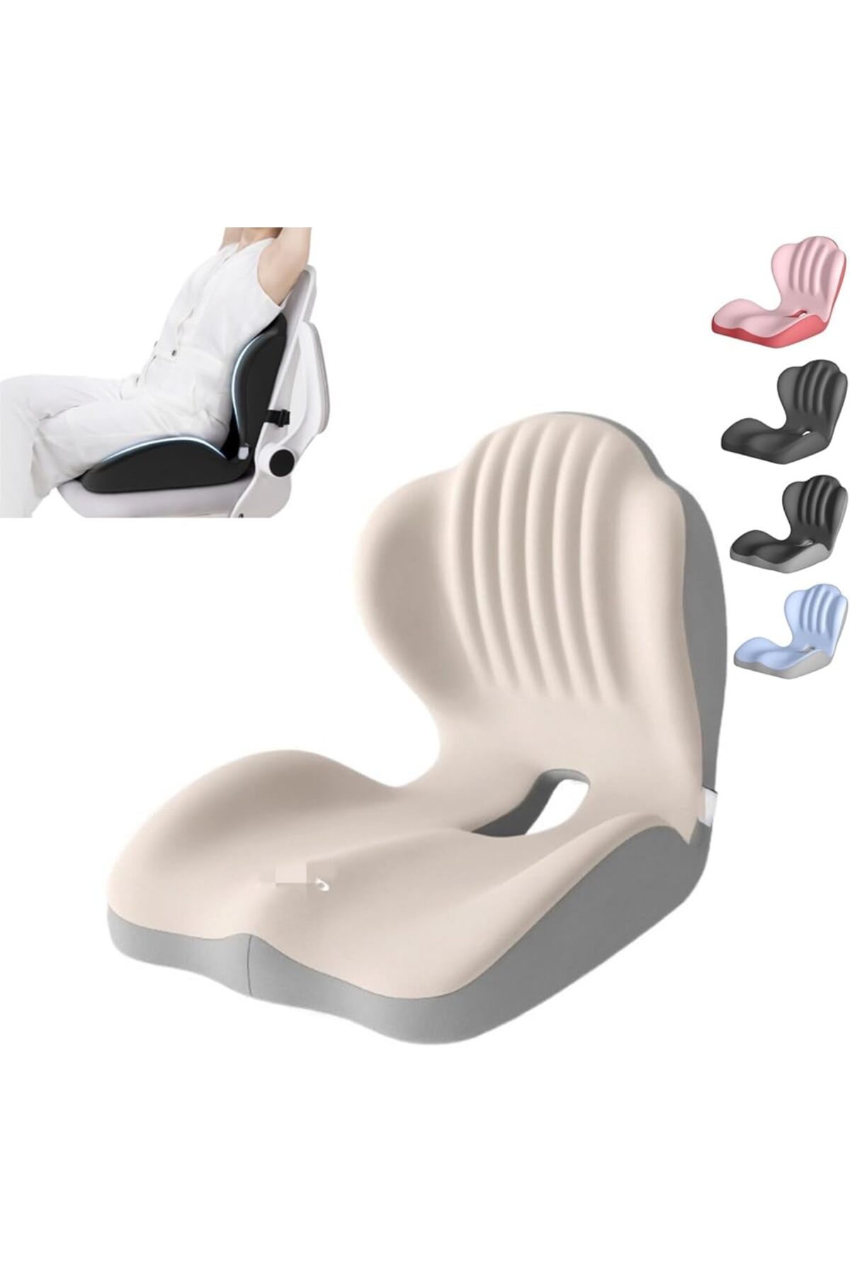 وسادة مقعد وظهر من إسفنج الذاكرة 2 في 1، دعم قطني...