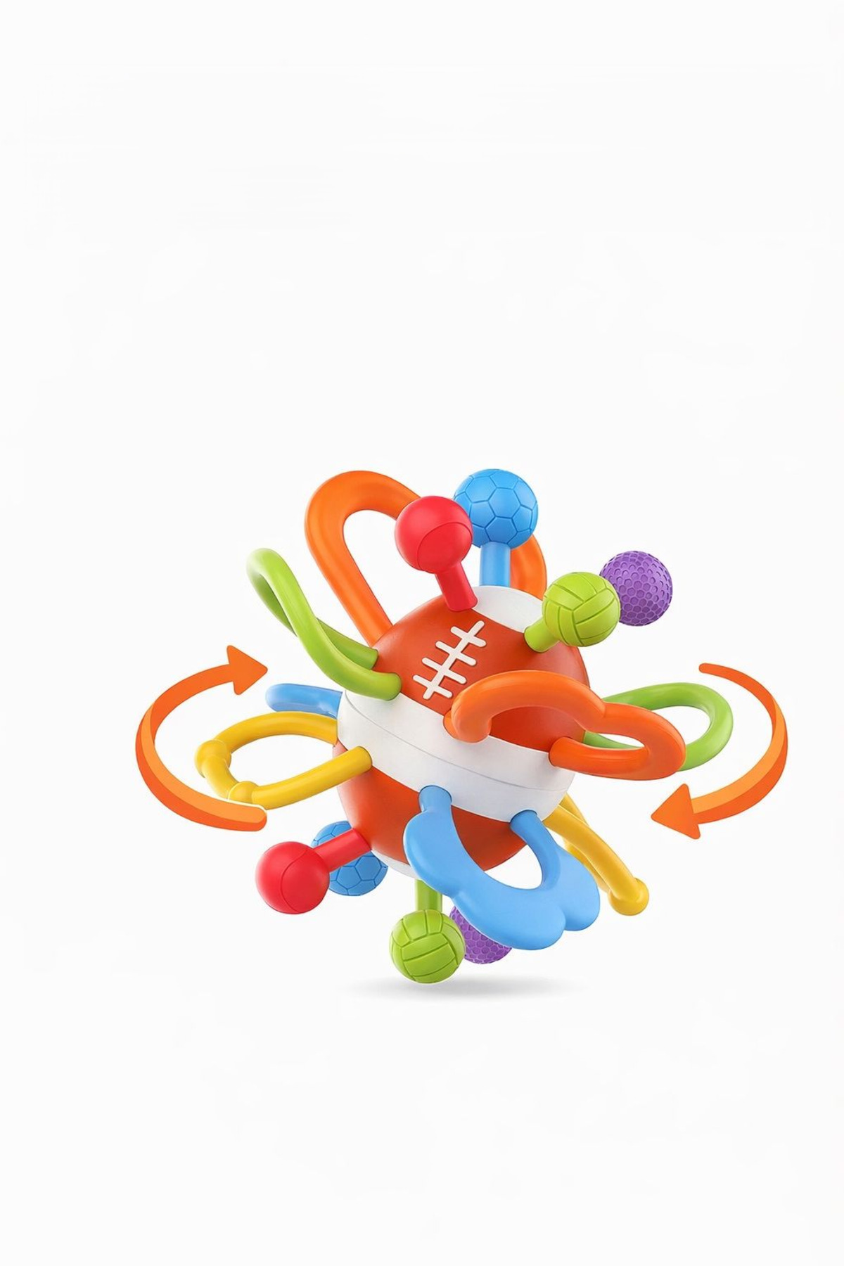 Smartfox Çıngıraklı Duyusal Top Oyuncak Diş Kaşıyıcı Montessori Gelişim Oyuncağı fotoğrafı 6 (önizleme)