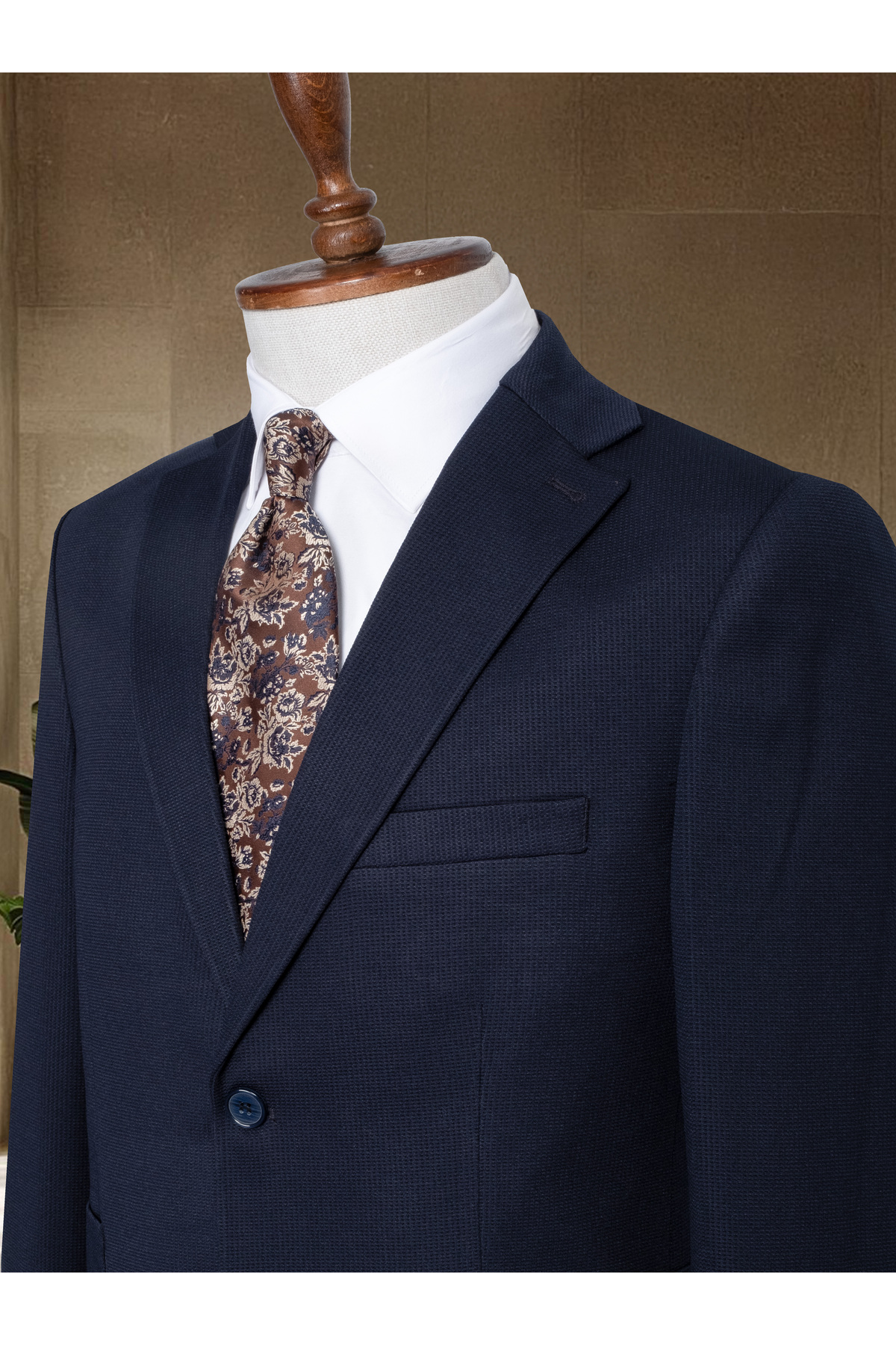 Sergio Ferraro  Lacivert Spor Klasik İtalyan Stil Slim Fit Erkek Blazer Ceket - Görsel 2