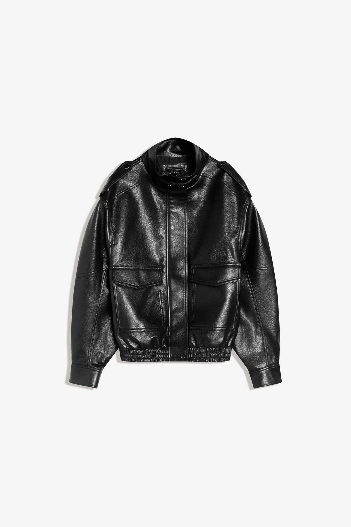 Bershka  Suni deri dik yaka ceket - Görsel 2