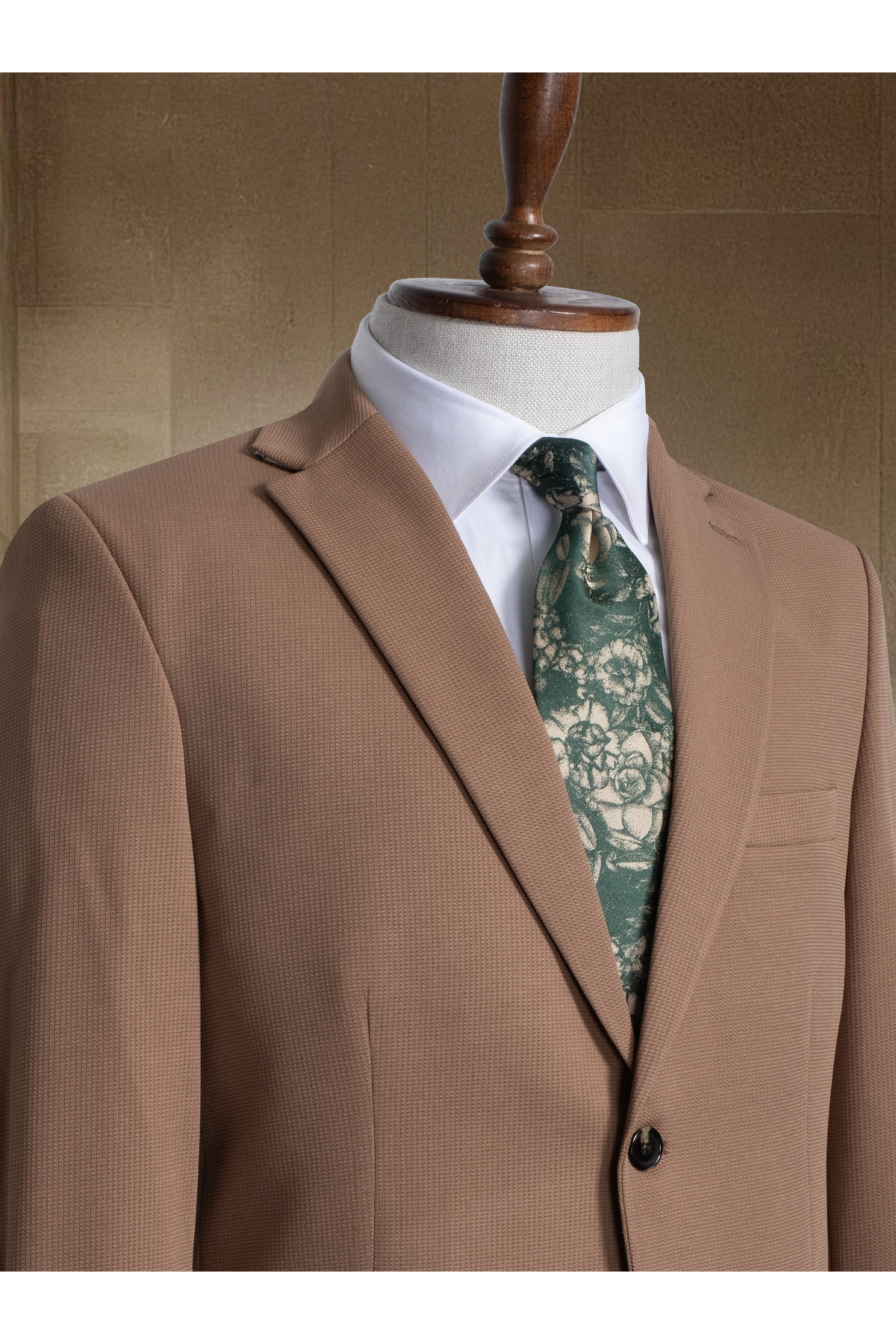 Sergio Ferraro  Vizon Spor Klasik İtalyan Stil Slim Fit Erkek Blazer Ceket - Görsel 3