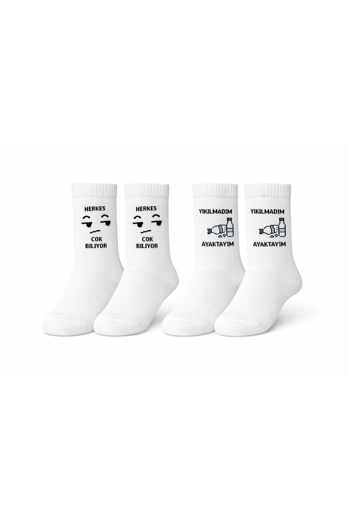 2-Pack Women's Cotton Socks β Fun Written Pattern