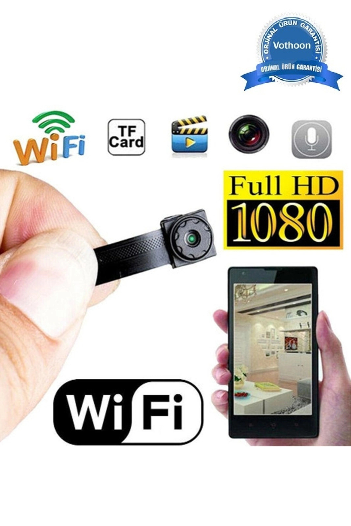 Vothoon 1080P Full HD Wi-Fi Mini IP Modül Kamera – Kesintisiz Güvenlik ve Uzaktan İzleme