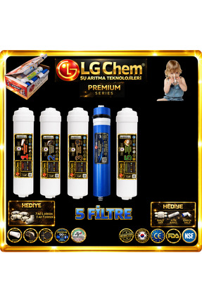 ligth gastro LG Chem 5 FİLTRELİ SU ARITMA CİHAZLARI İÇİN PREMIUM SERIES FİLTR...