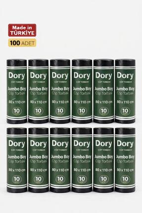 Dory Jumbo Boy Çöp Poşeti-Çöp Torbası 10 Adet 80x110 300 Gr Siyah