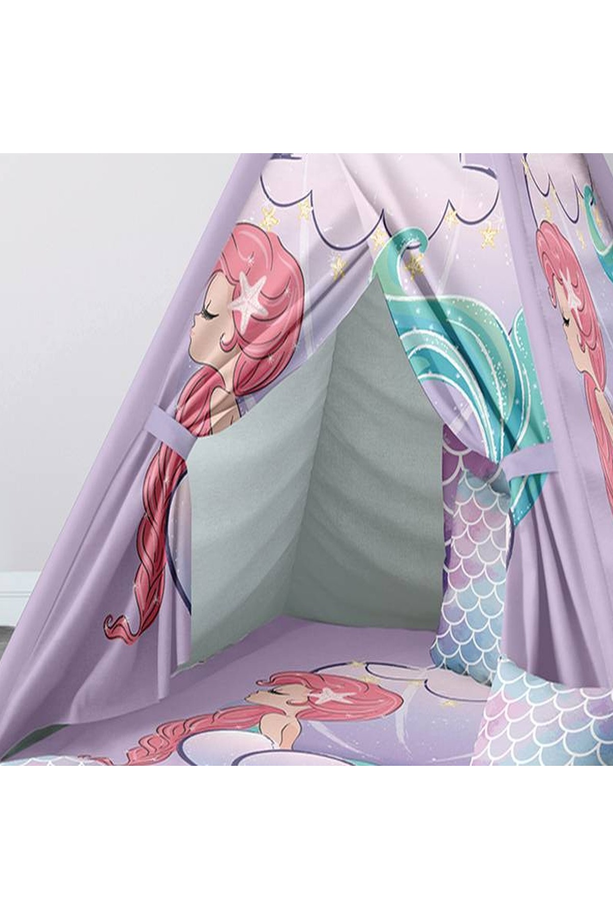 instababyrooms Çocuk Oyun Çadırı Deniz Kızı Dijital Baskılı fotoğrafı 3 (önizleme)