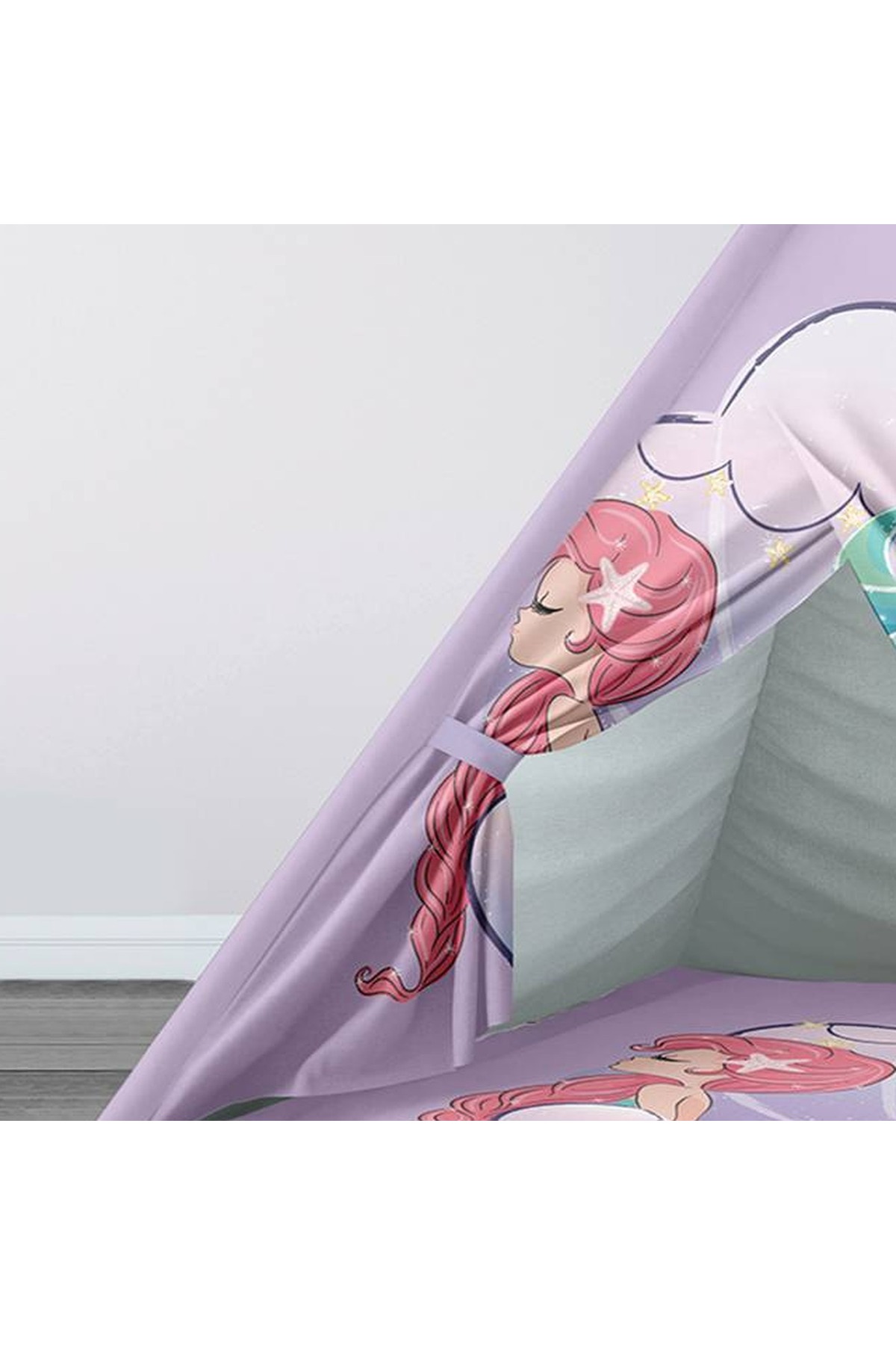 instababyrooms Çocuk Oyun Çadırı Deniz Kızı Dijital Baskılı fotoğrafı 2 (önizleme)