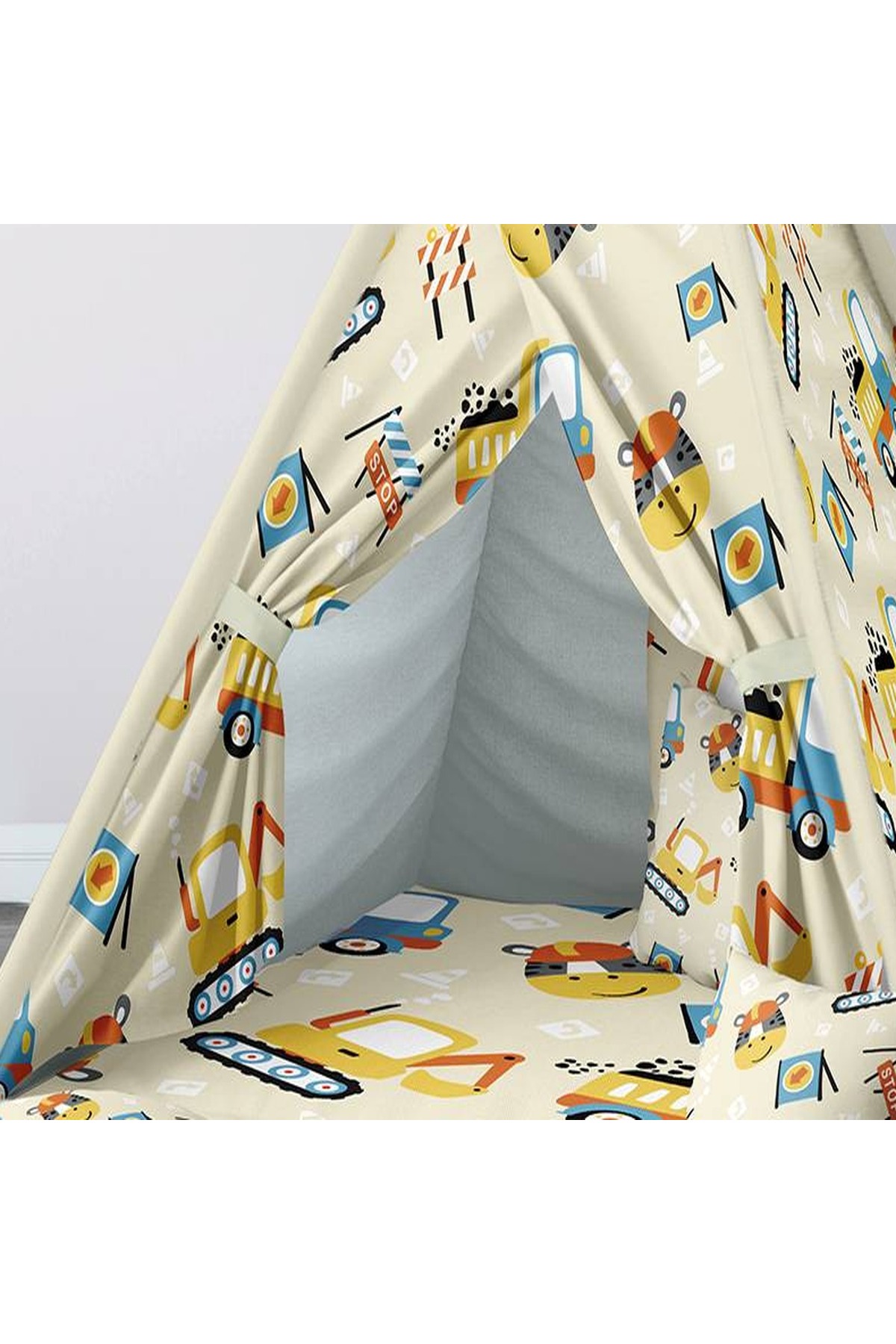 instababyrooms Çocuk Oyun Çadırı İş Makineleri Dijital Baskılı fotoğrafı 3 (önizleme)