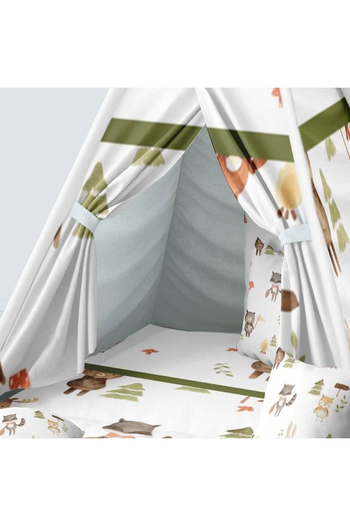 instababyrooms Çocuk Oyun Çadırı Orman Hayvanları Dijital Baskılı fotoğrafı 3 (önizleme)