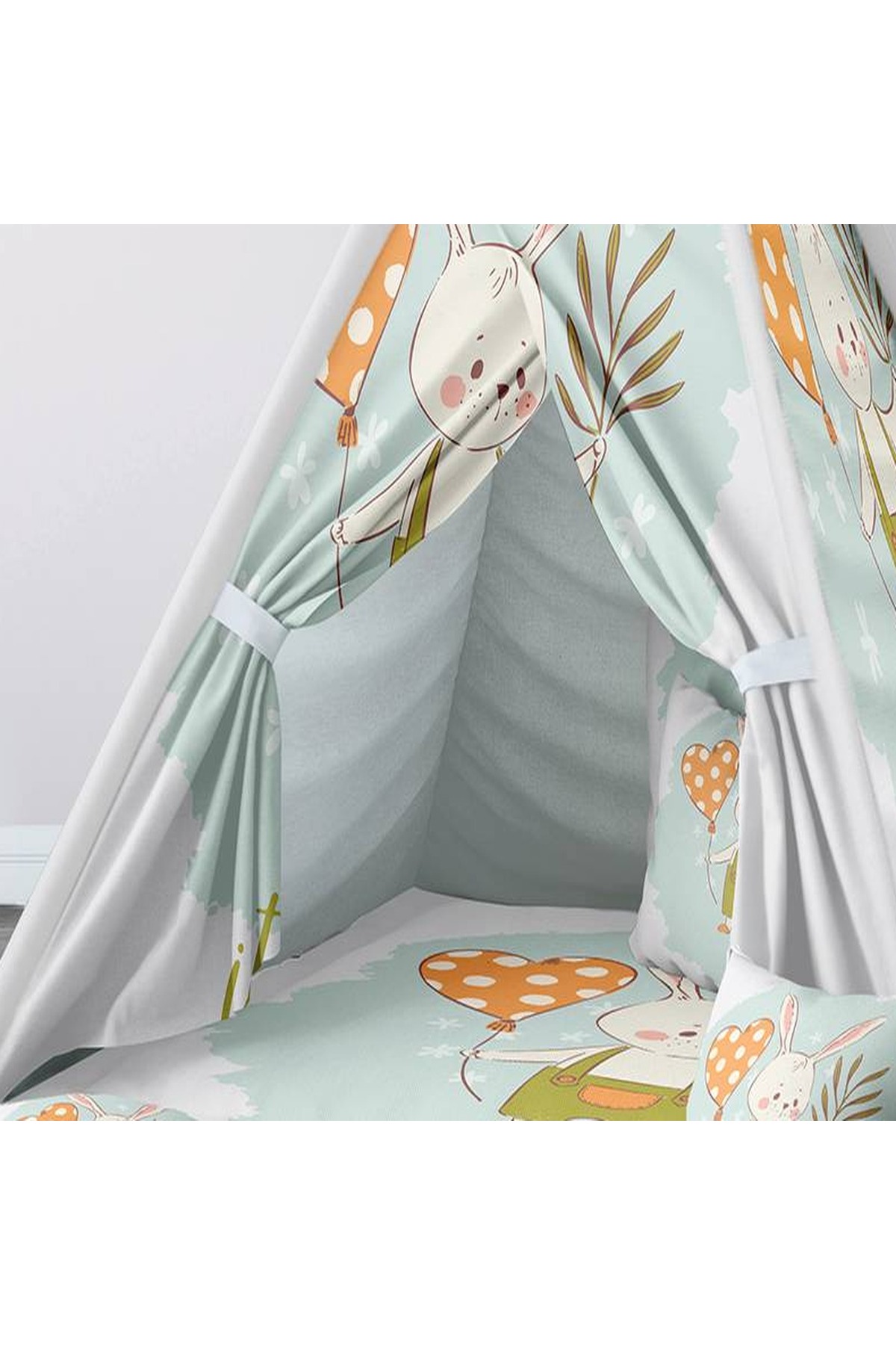 instababyrooms Çocuk Oyun Çadırı Tavşan Dijital Baskılı fotoğrafı 3 (önizleme)