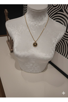 AURA CONCEPTS Medusa Figürlü 1. Sınıf Detaylı Gold Renkli Çelik Kolye