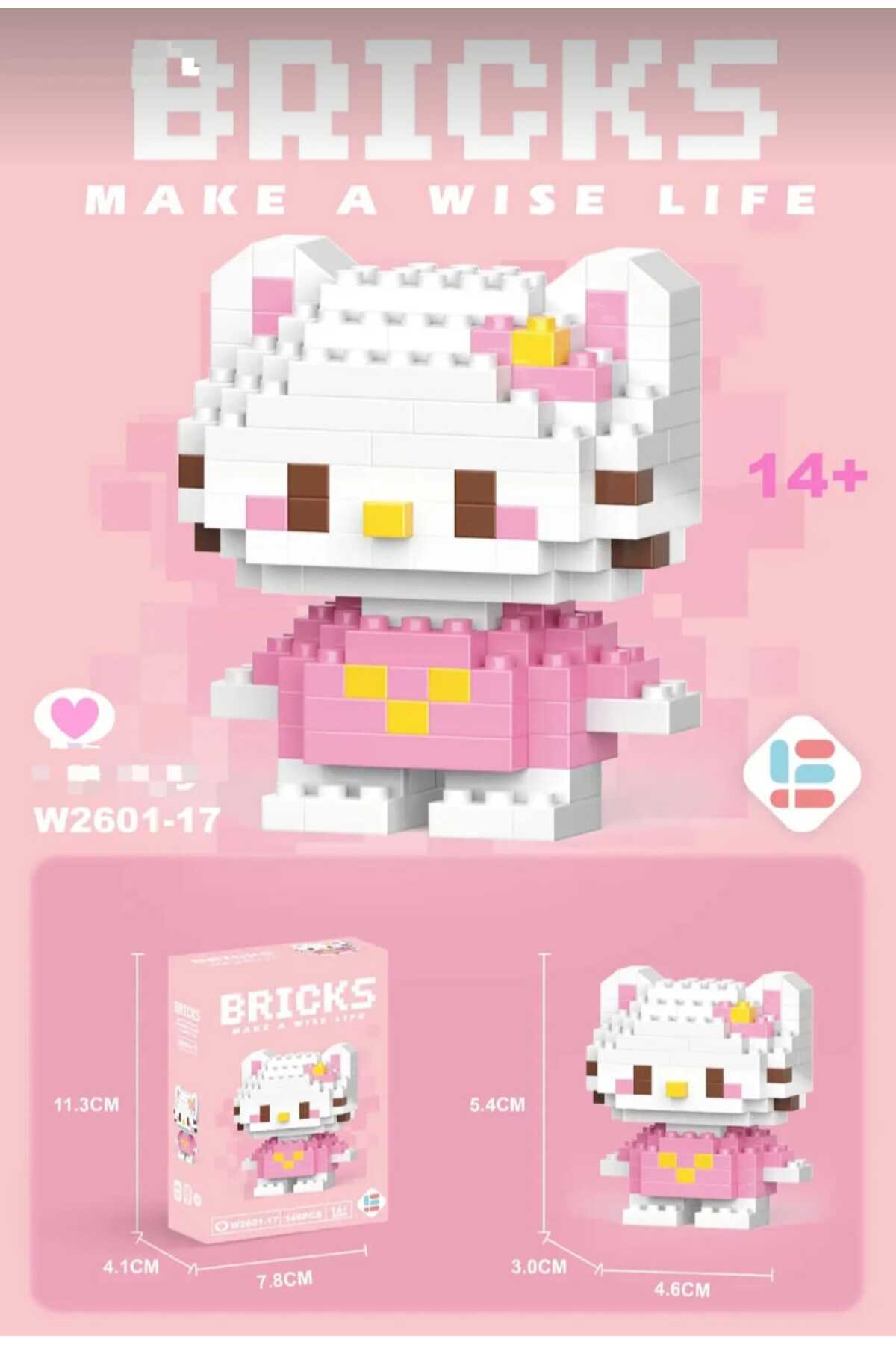 BTİCARET Bricks Hello Kitty Pembe Karakter Figürü Mini Yapı Blok Seti – Sanrio Koleksiyon Oyuncak fotoğrafı 2 (önizleme)