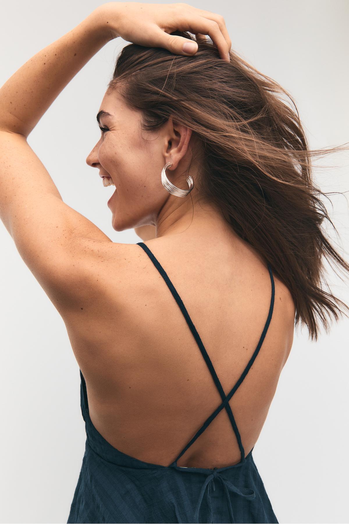 Stradivarius  Askılı fırfırlı kısa elbise - Görsel 4