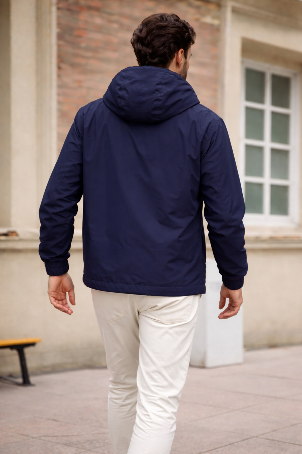 DAMGA JEANS Erkek Trend Lacivert Fermuarlı Yağmurluk görsel 6