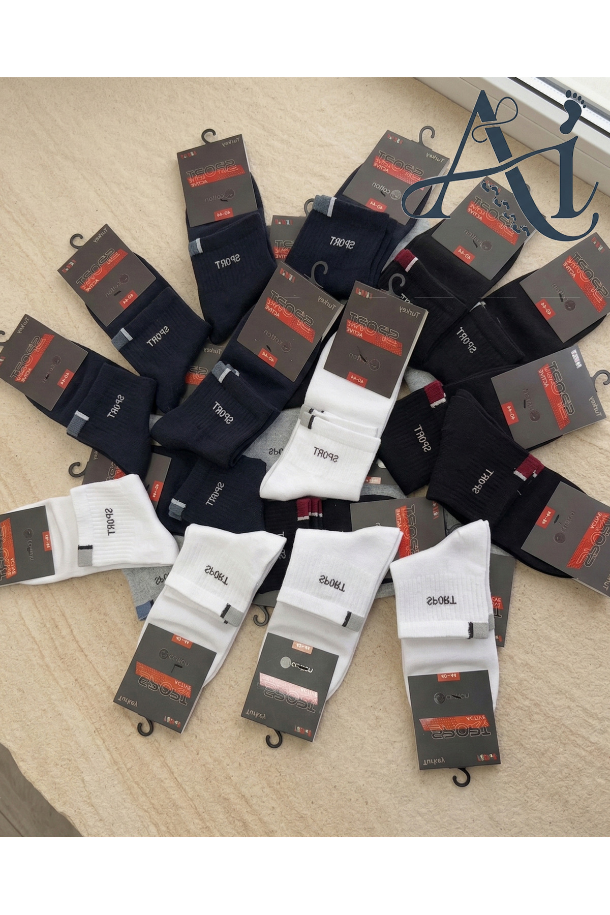 ayakizi socks 5'li Pamuklu Erkek Yarım Konç Çorap görsel 3