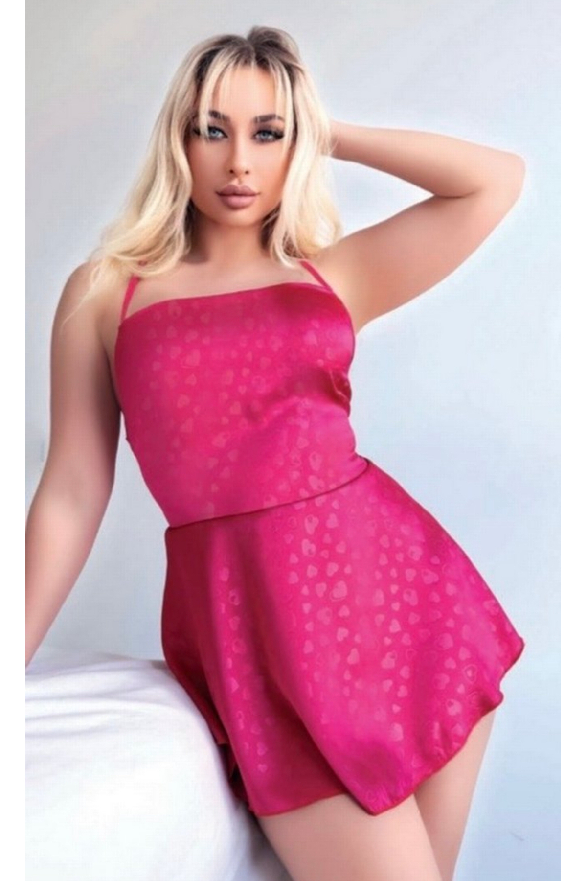 nightl Pembe Mini Parlak Pop Kültür gecelik