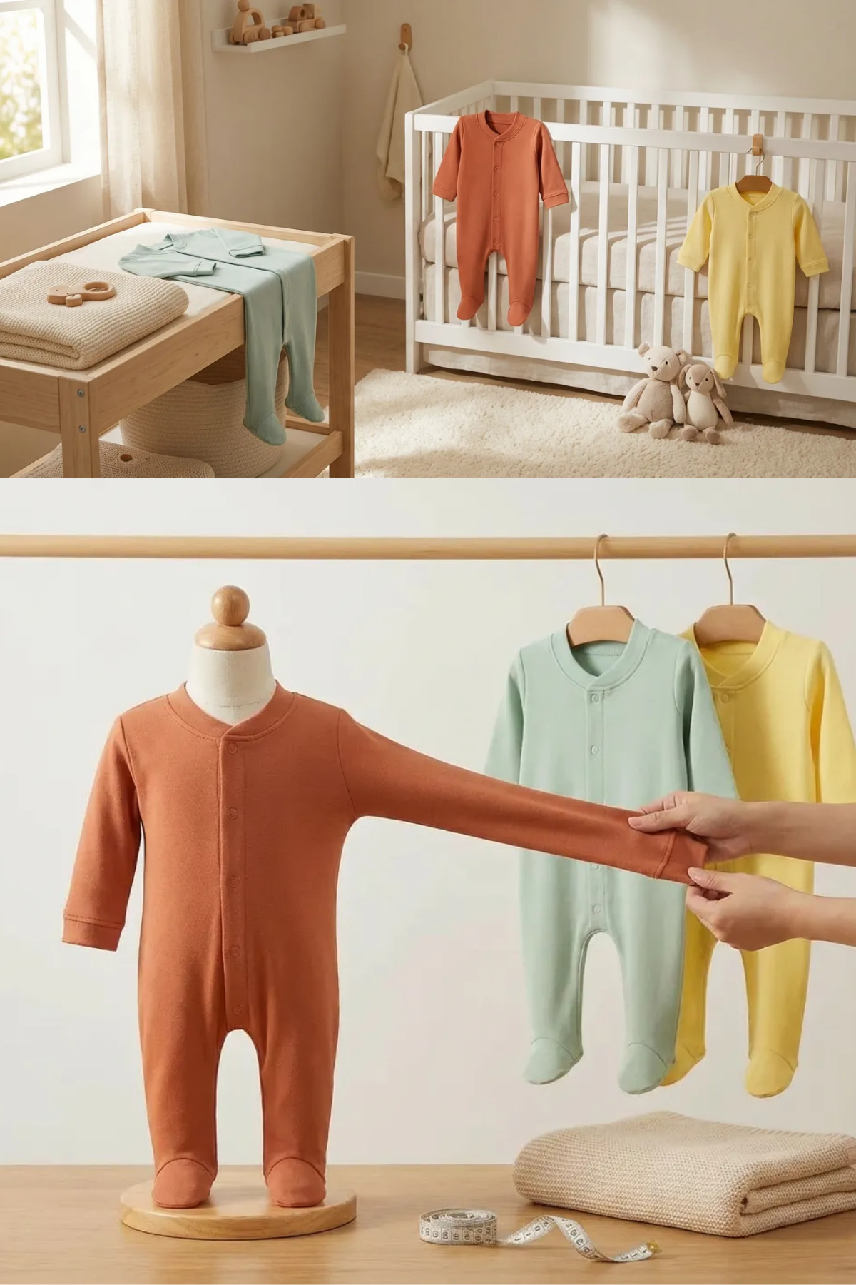 thechild baby collection 3’lü Yenidoğan Tulum Seti | Uzun Kollu, Patikli, Çıtçıtlı, %100 Pamuk Hastane Çıkışı – Hipoalerjenik fotoğrafı 5 (önizleme)