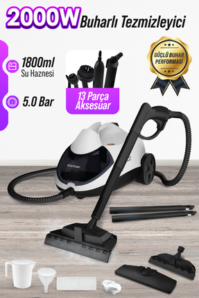 auhma AST-04 2000W Buharlı Temizleyici – 1.8L Çok Amaçlı Buhar Makinesi Dezen...