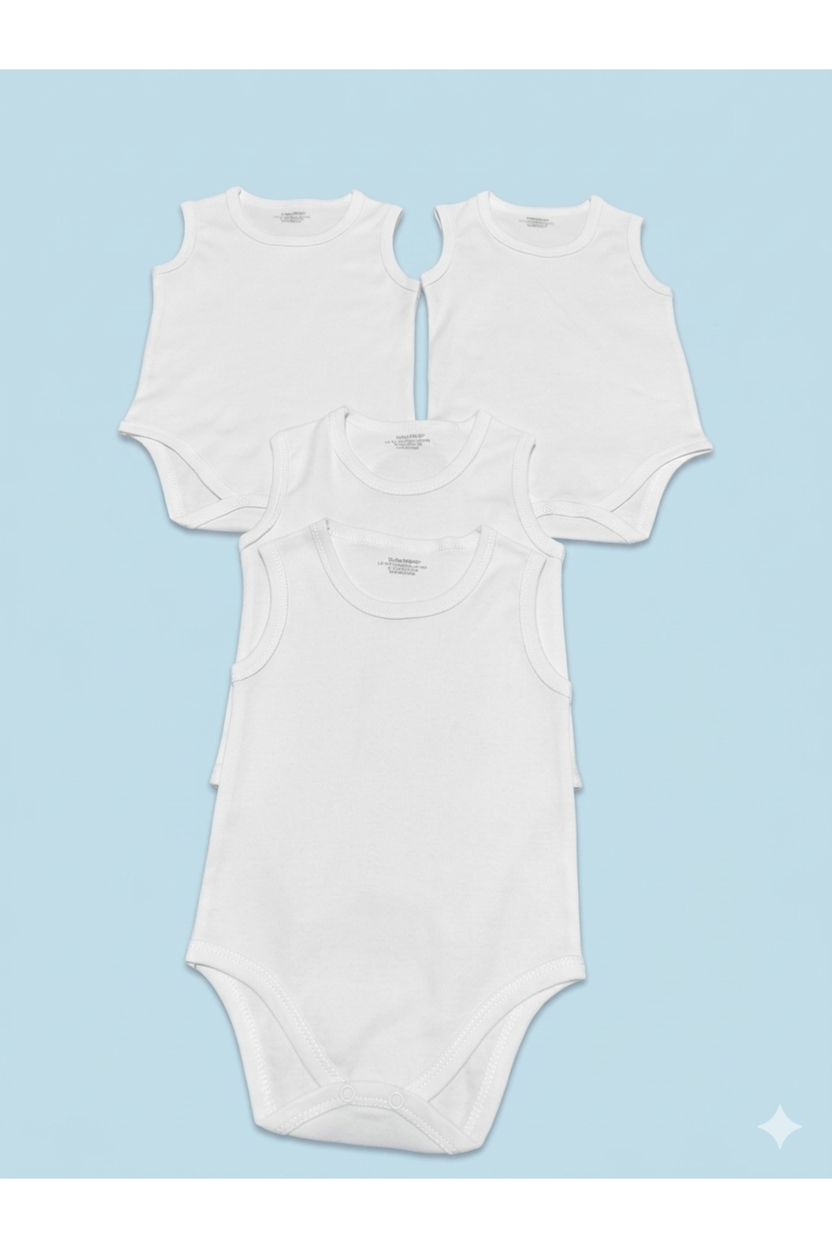 Baby Nife %100 pamuklu4'lü çıtçıtlı bebek body/organik pamuklu zıbın/çıtçıtlı bebek atlet fotoğrafı 4 (önizleme)