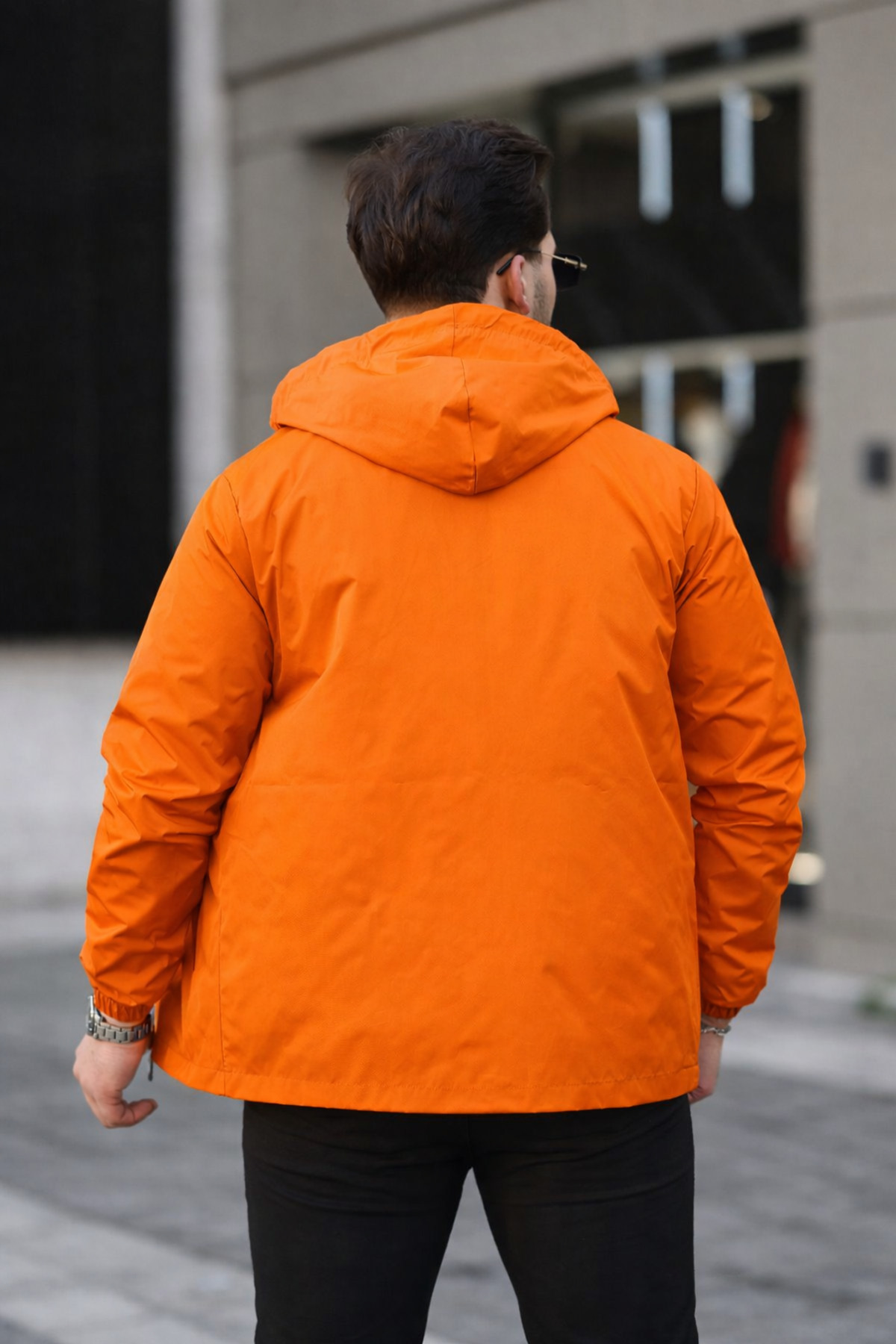 comstar  Erkek Içi Astarlı Suya Dayanıklı Kapüşonlu Cepli Yağmurluk - Görsel 5