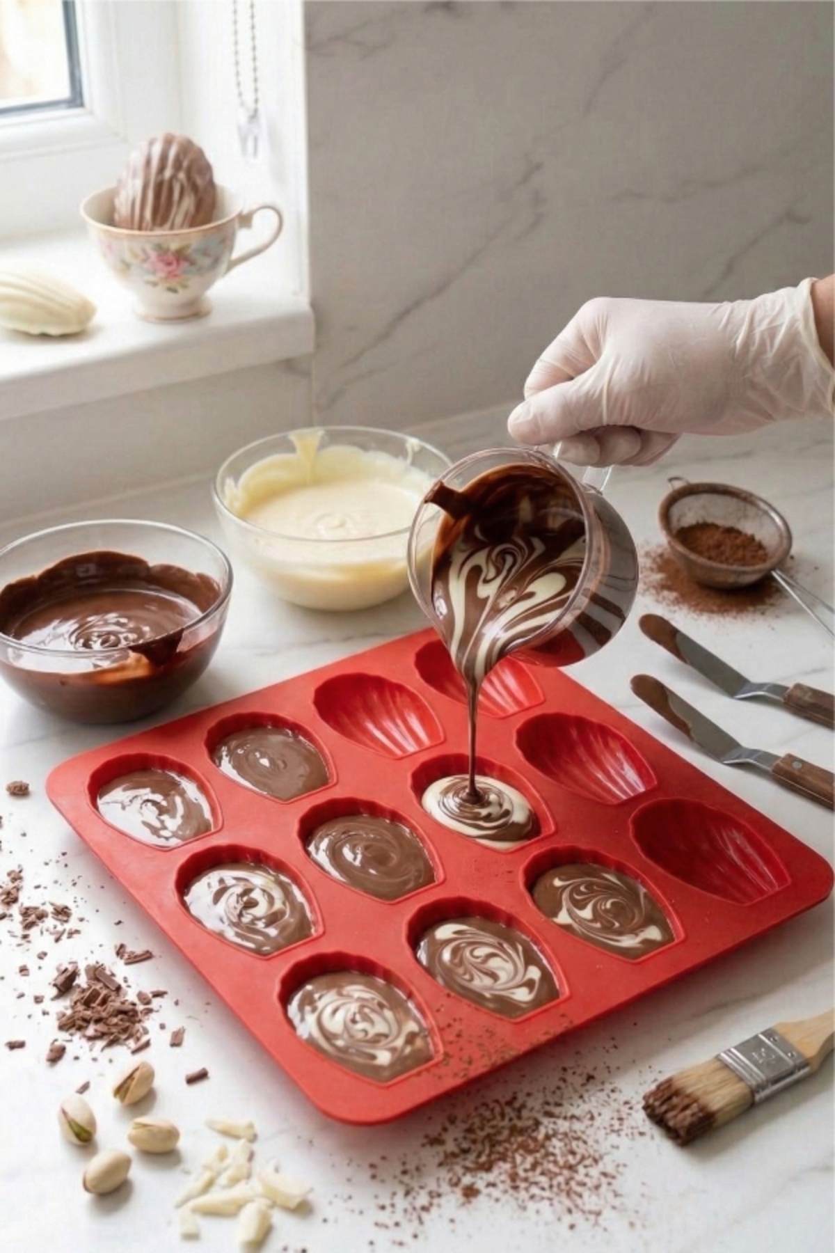 Seashell Cake Mold and Chocolate Mold 12 Compartment Silicone Mold Food Compatible BPA Free Nonstick