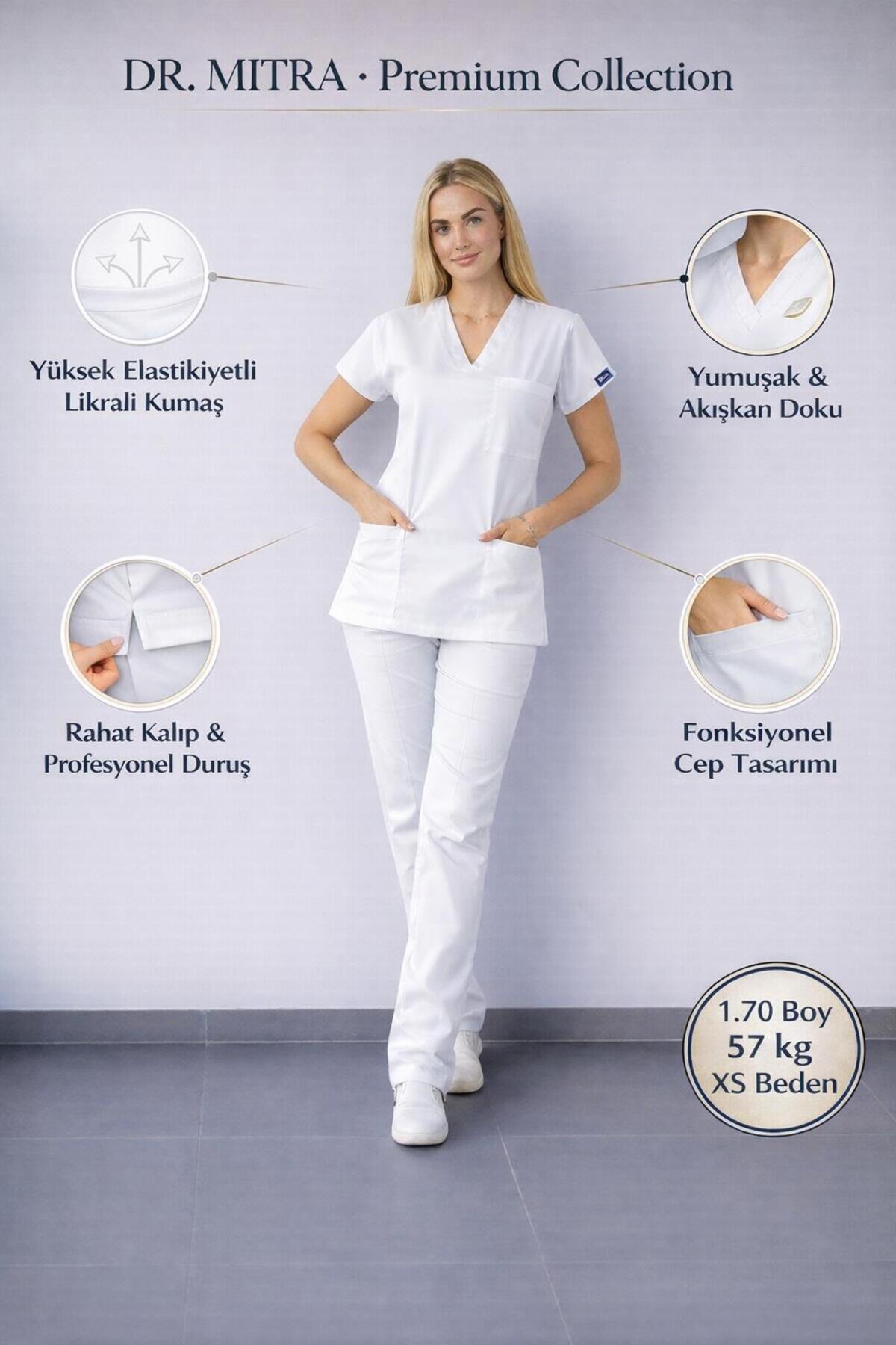 Dr. Mitra Bela Sa likrom uniforma medicinske sestre i lekara, unisex hirurška...