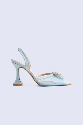 Tacchi Cindie Bebe Mavisi Tül Detaylı Abiye Ayakkabı