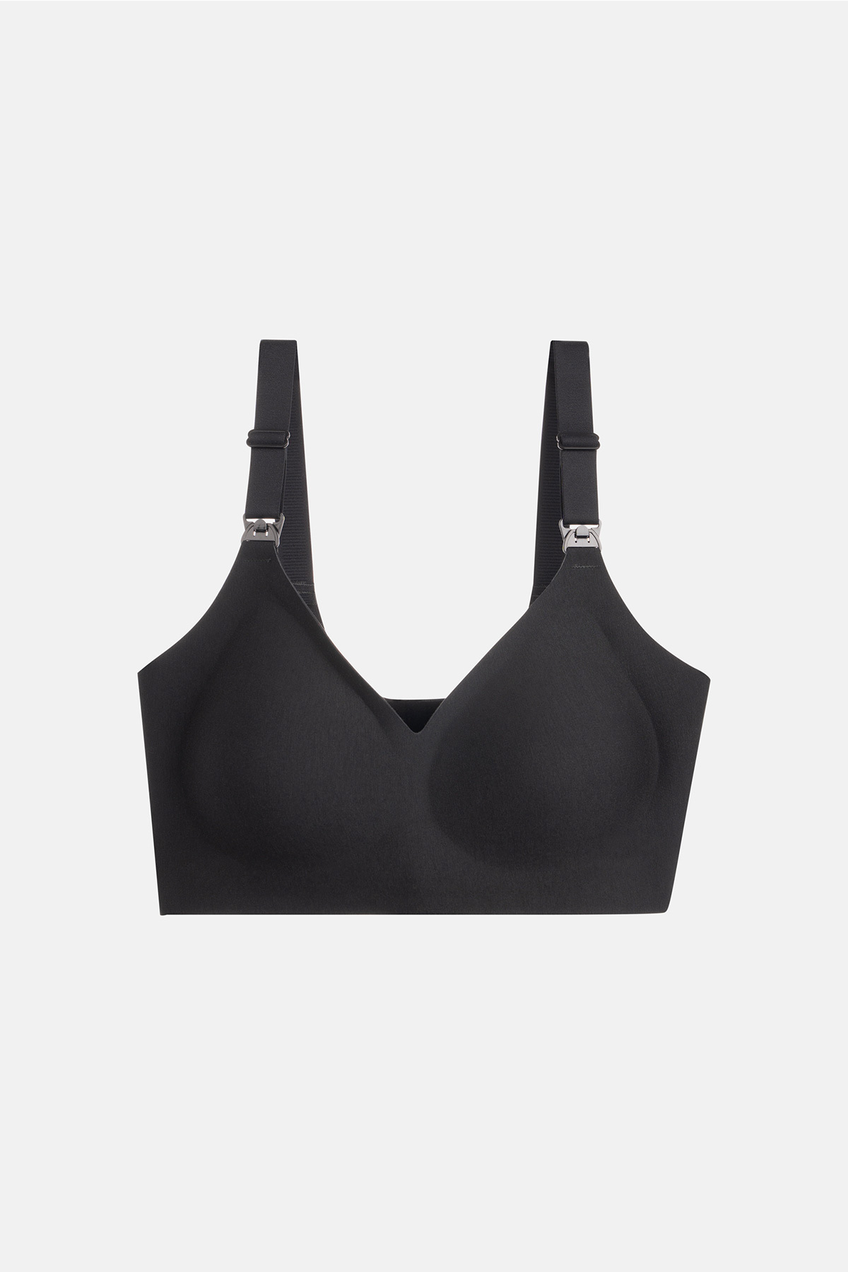 Black Seamless Covered Breastfeeding Bra without Lining