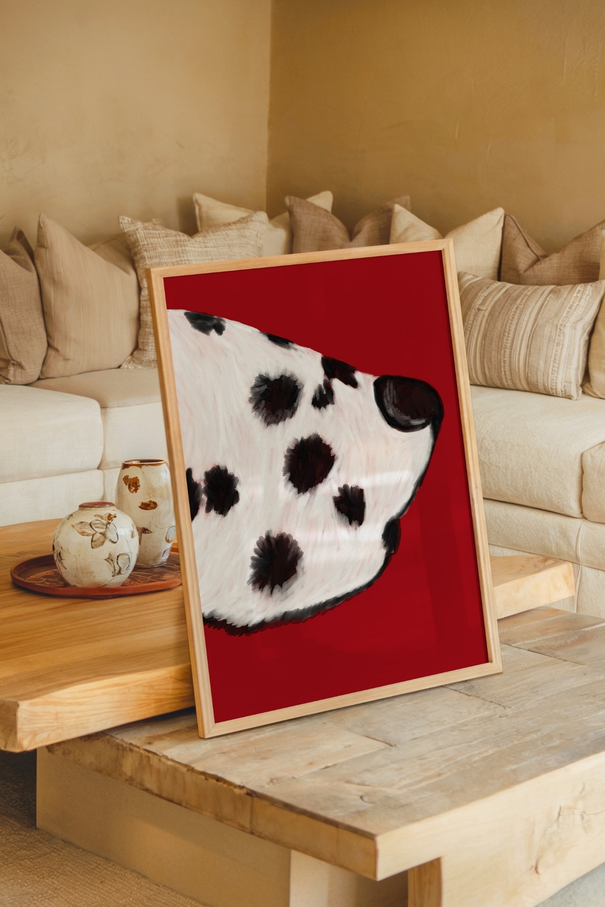 Dalmaçyalı Köpek Tablo Modern Poster Hayvan Duvar Dekoru Çerçevesiz