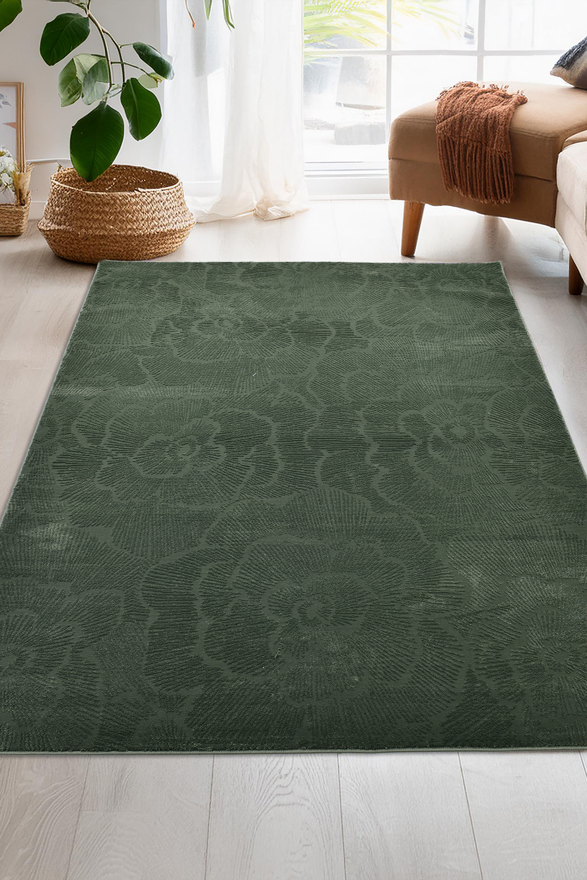 Latte Soft Plush Green Kids Room Living Room Living Room Kitchen Rug K139A