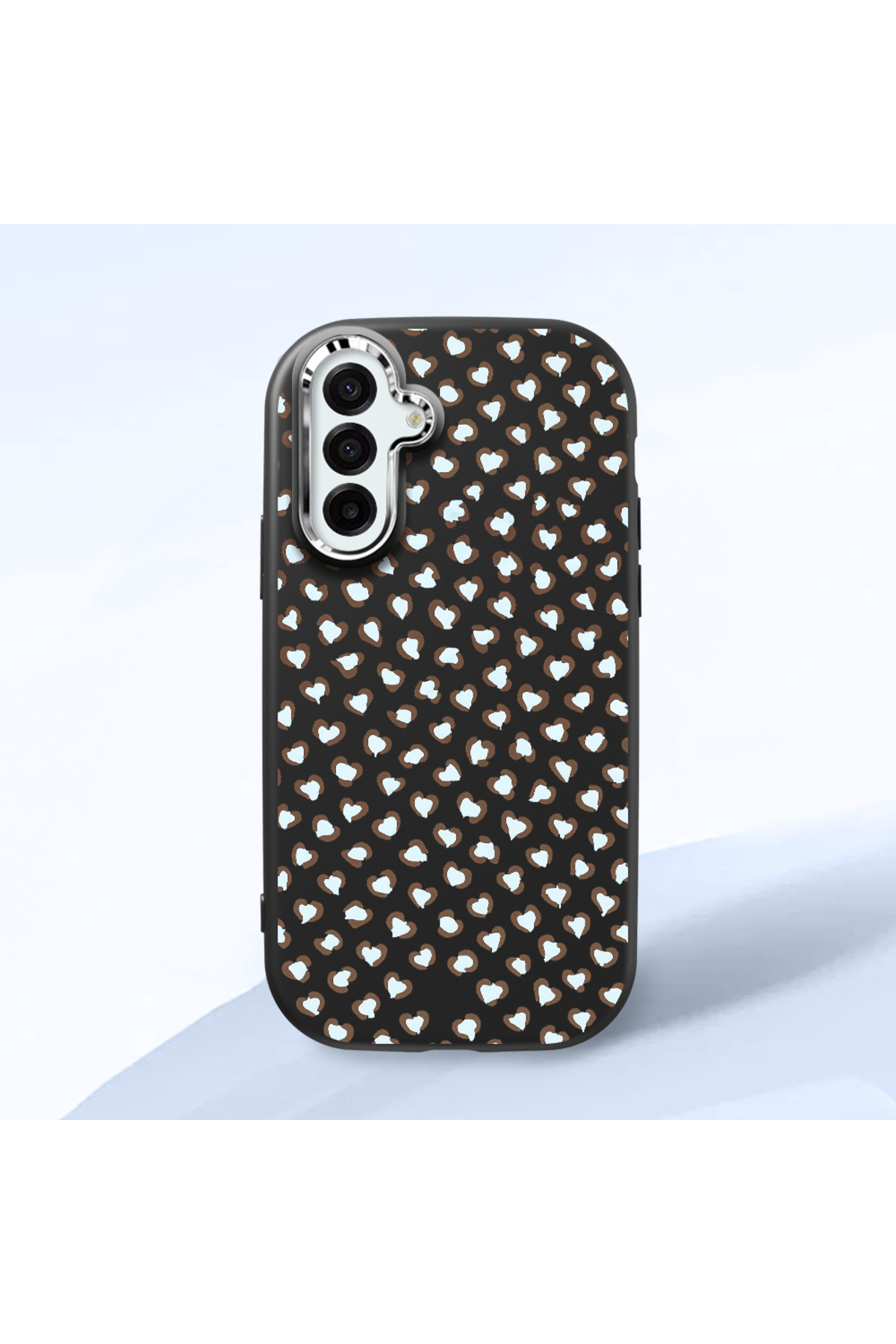 Black Silicone Case Leopard Pattern with Shock Absorber Camera Protection for Samsung Galaxy A17 4G/5G