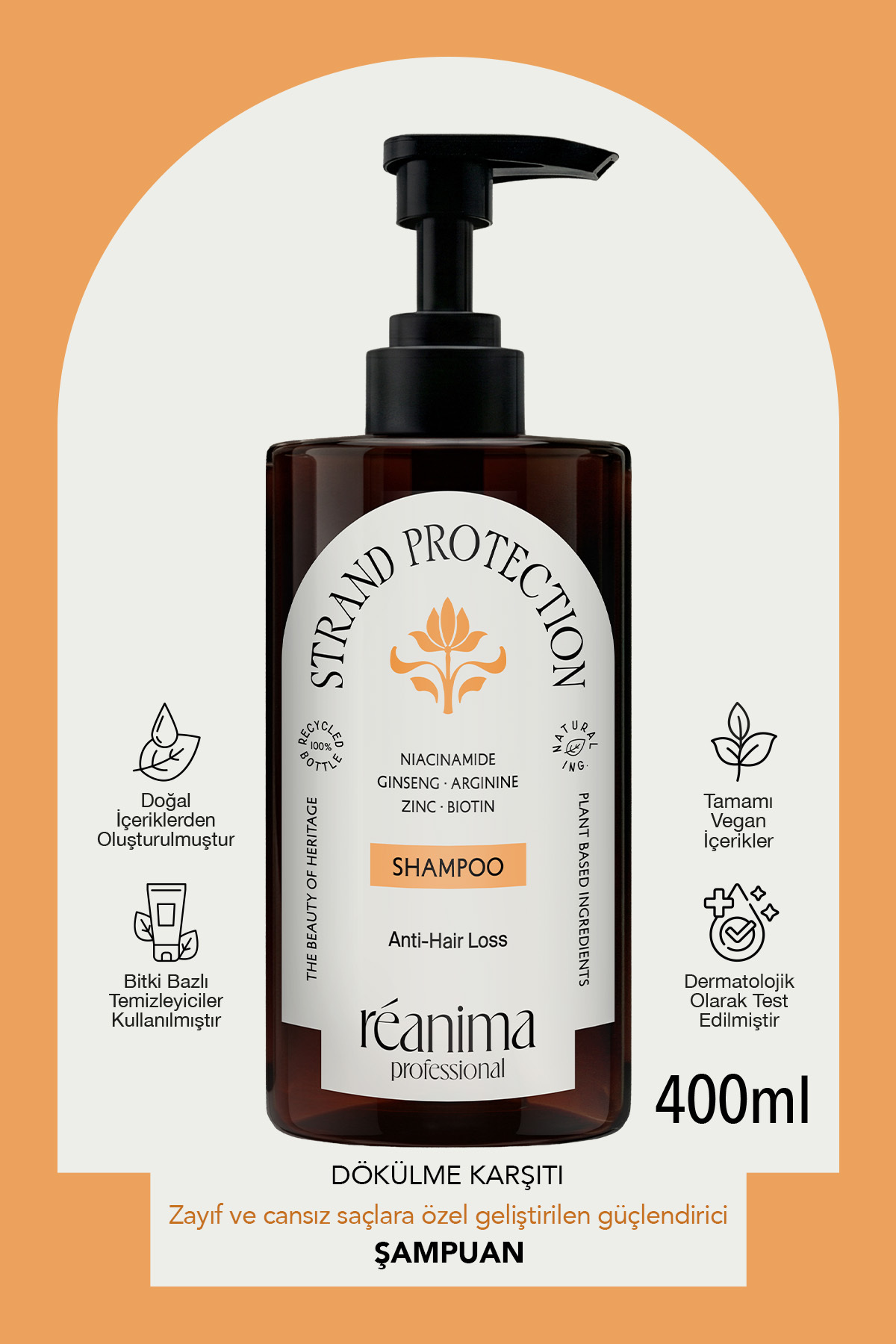 Strand Protection Güçlendirici Şampuan Esneklik Kazandıran Saç Kremi Dökülme Karşıtı Tonik Üçlü Set — STR-PRT-SET — تصویر 3 از 8