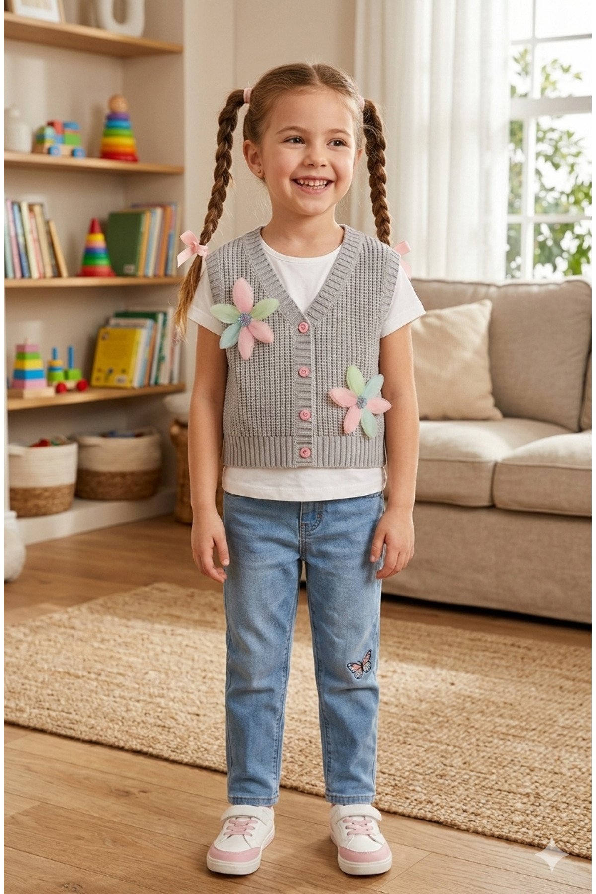 BABYLY Bebek ve çocuk triko Yeleği 1.2.3.4.5.yaş dikişsiz fotoğrafı 3 (önizleme)