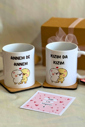 glowoow Anneye Doğum Günü Hediyesi-Anne Kız Kombin Kupa Annem De Annem & Kızı...