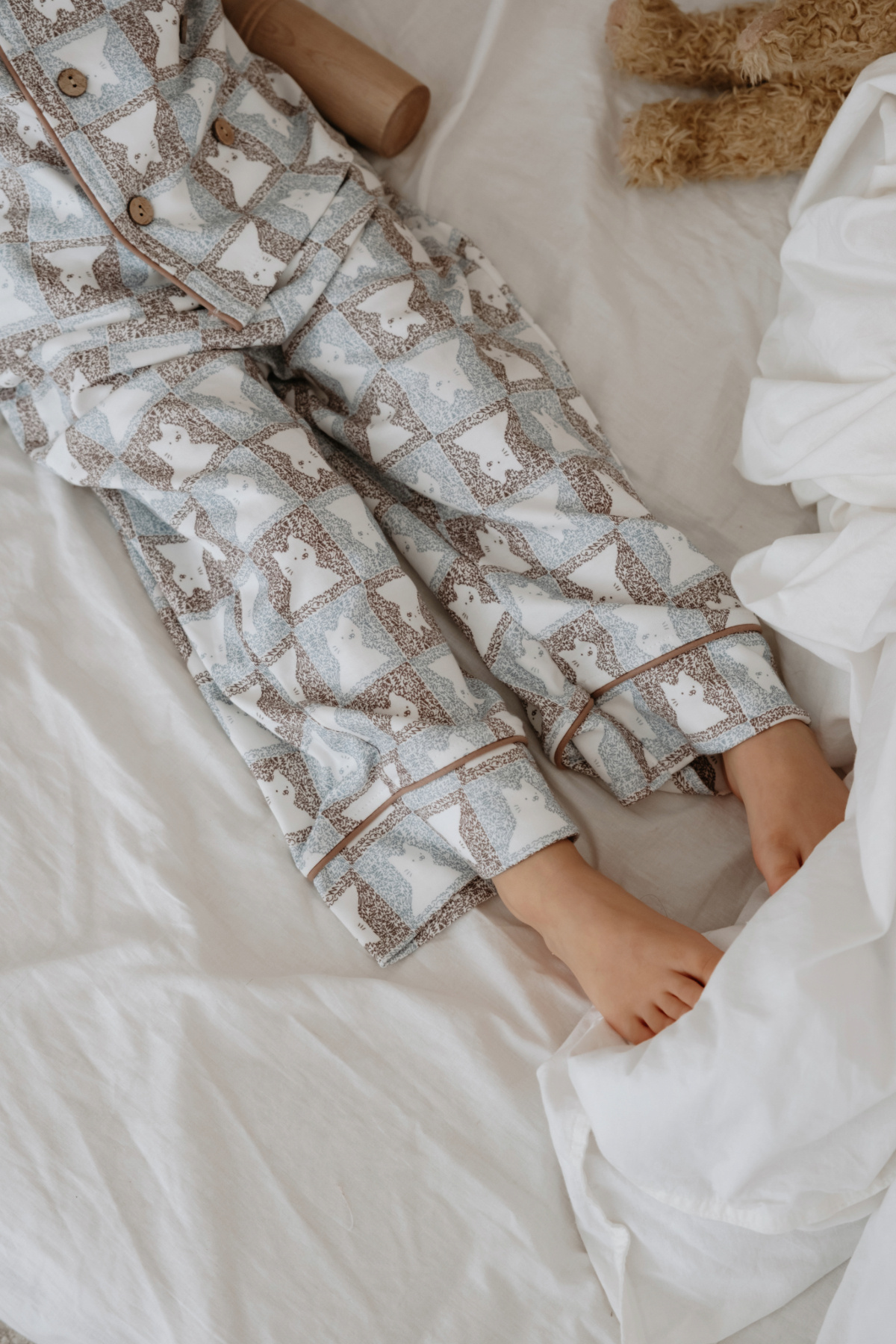 Oh La La Koala For Little Ones Kedi Desenli Yaka Detaylı Çocuk Pijama Takımı fotoğrafı 6 (önizleme)