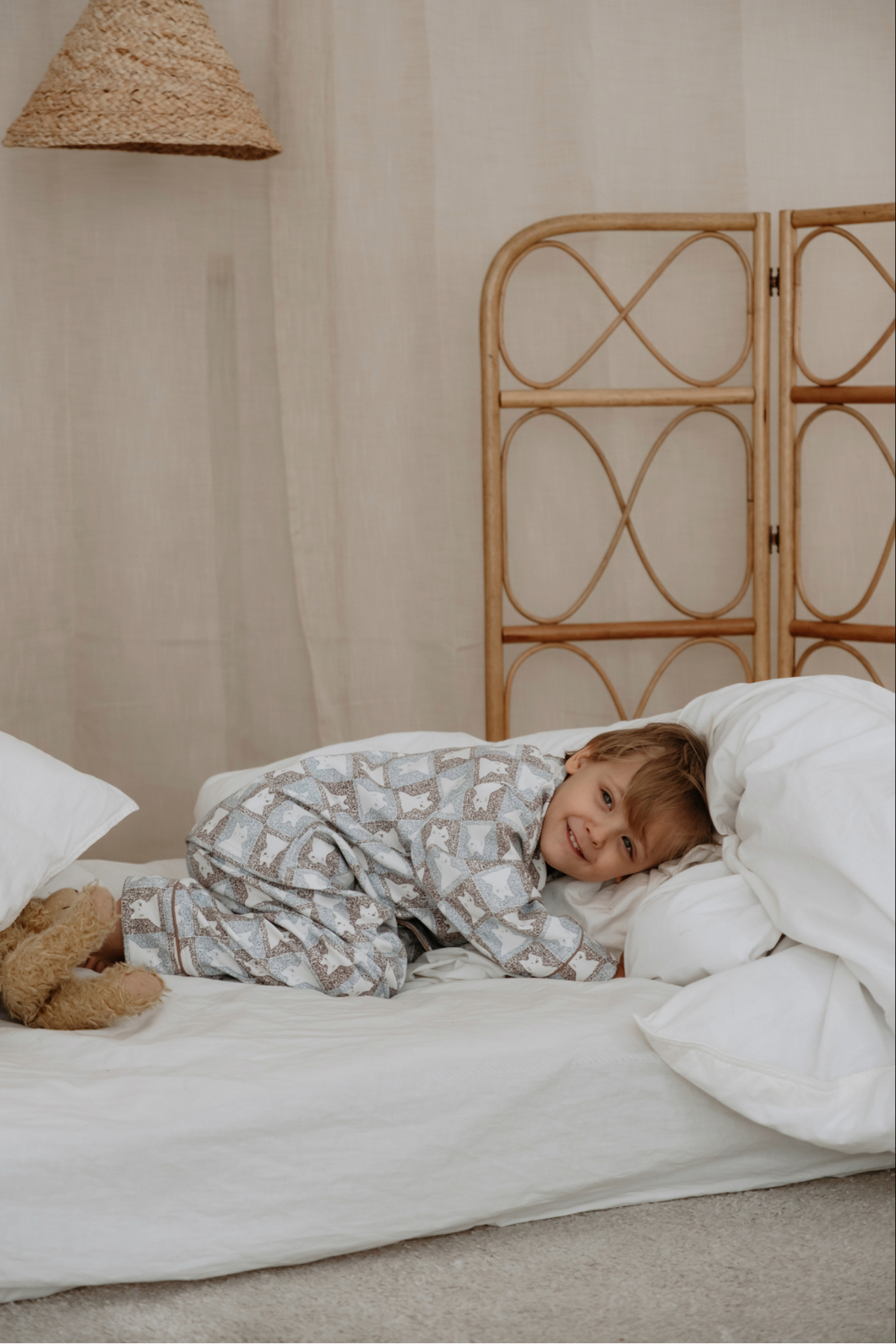 Oh La La Koala For Little Ones Kedi Desenli Yaka Detaylı Çocuk Pijama Takımı fotoğrafı 5 (önizleme)