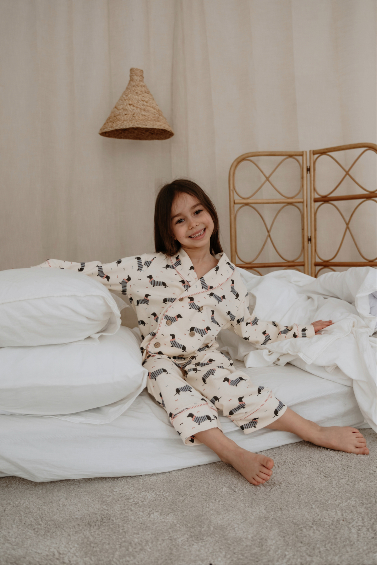 Oh La La Koala For Little Ones Köpek Baskılı Yaka Detaylı Çocuk Pijama Takımı fotoğrafı 4 (önizleme)