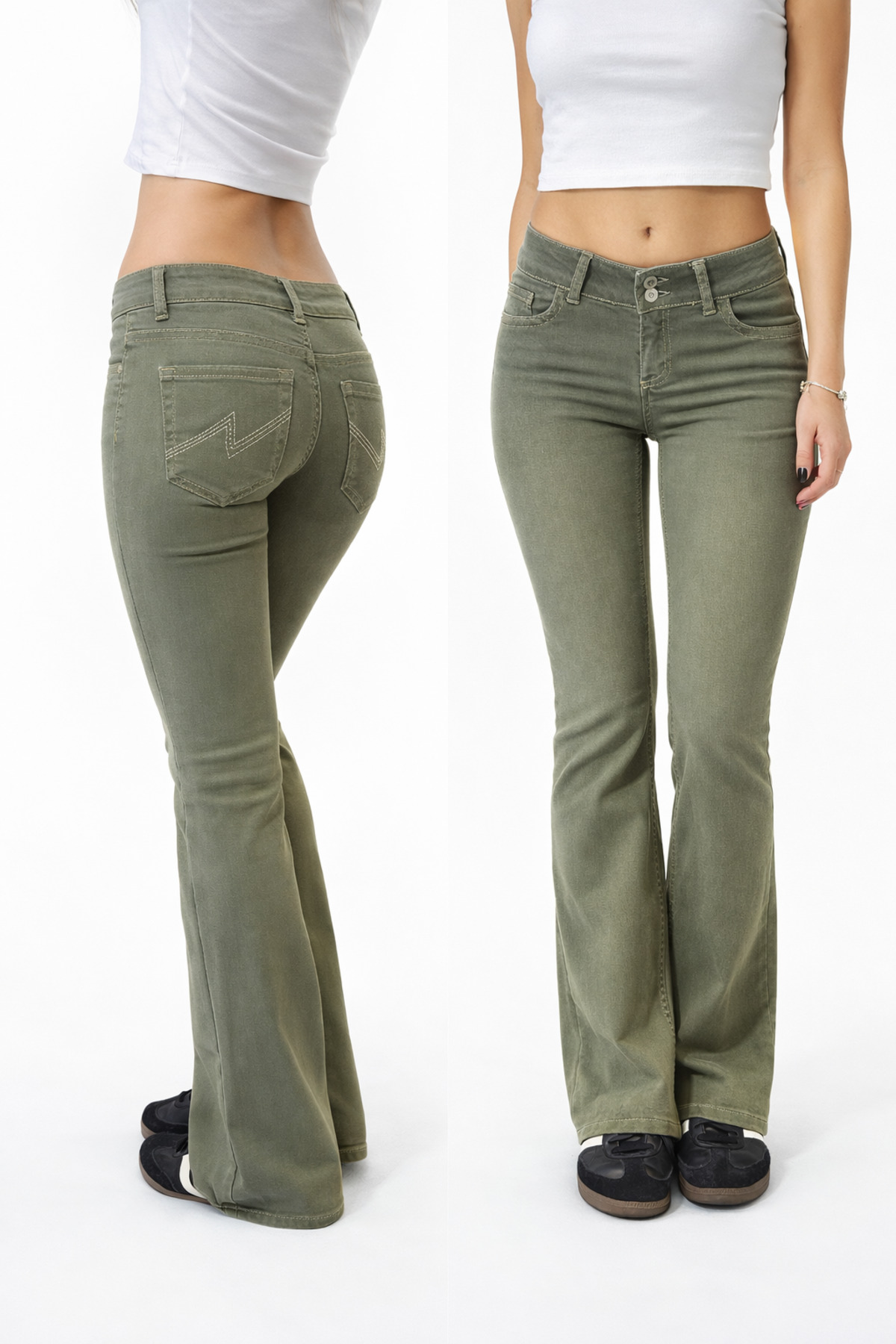 Messy Girls  Kadın Düşük Bel İspanyol Paça Jean