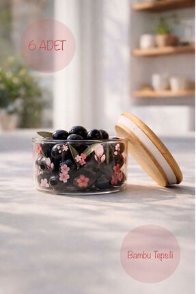 Caga Home CAGA Pinterest 6’lı Bambu Tepsili Sızdırmaz Silikon Kapaklı Cam Kah...