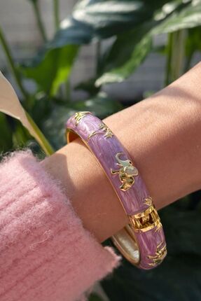 Lumiva accessories Renkli Mine Kaplama Figür Detaylı Kelepçe Bileklik