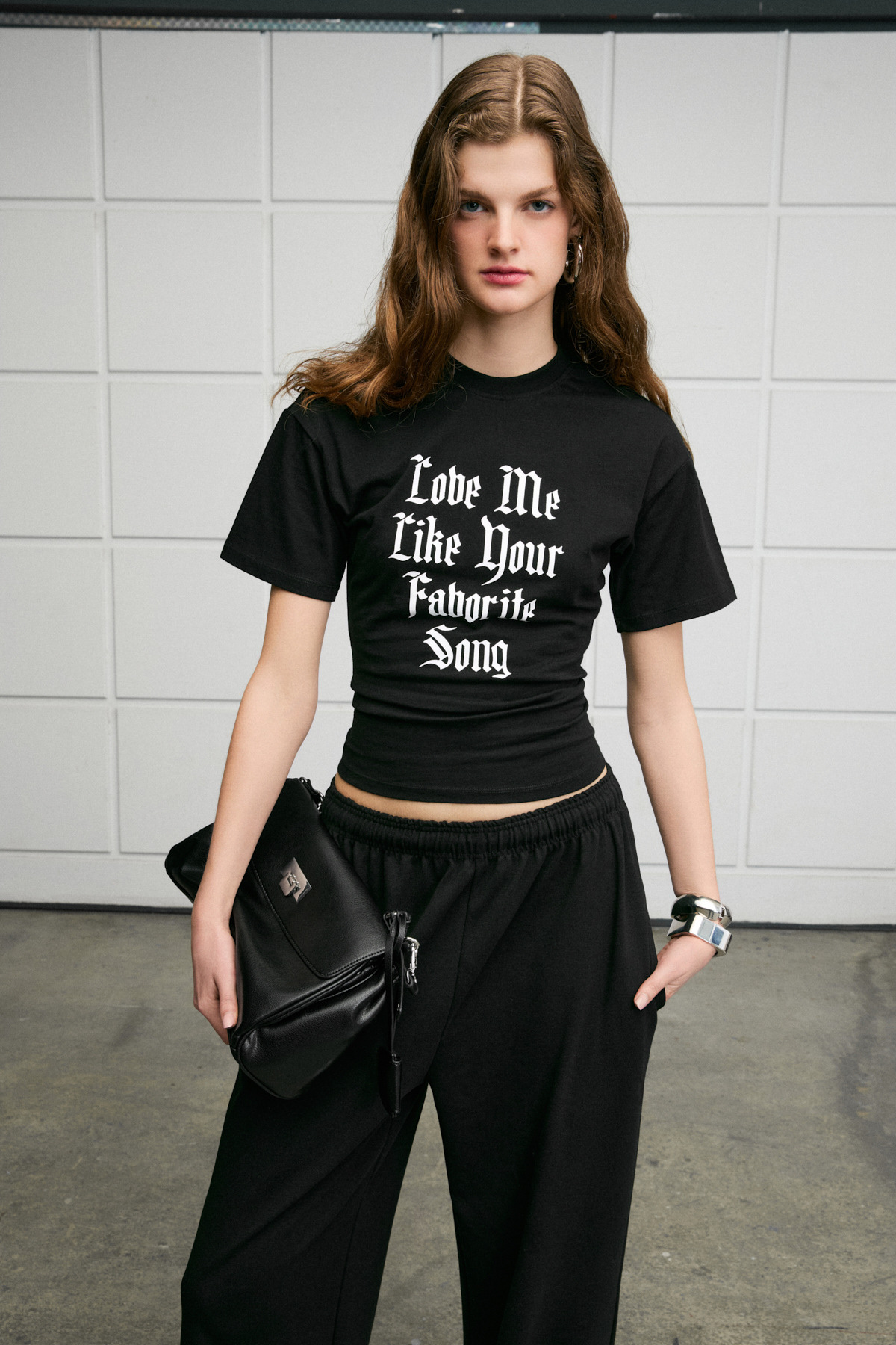 GRIMELANGE  LAVINYA Kadın Yumuşak Kumaşlı %100 Pamuk Baskı Detaylı Siyah T-Shirt - Görsel 4