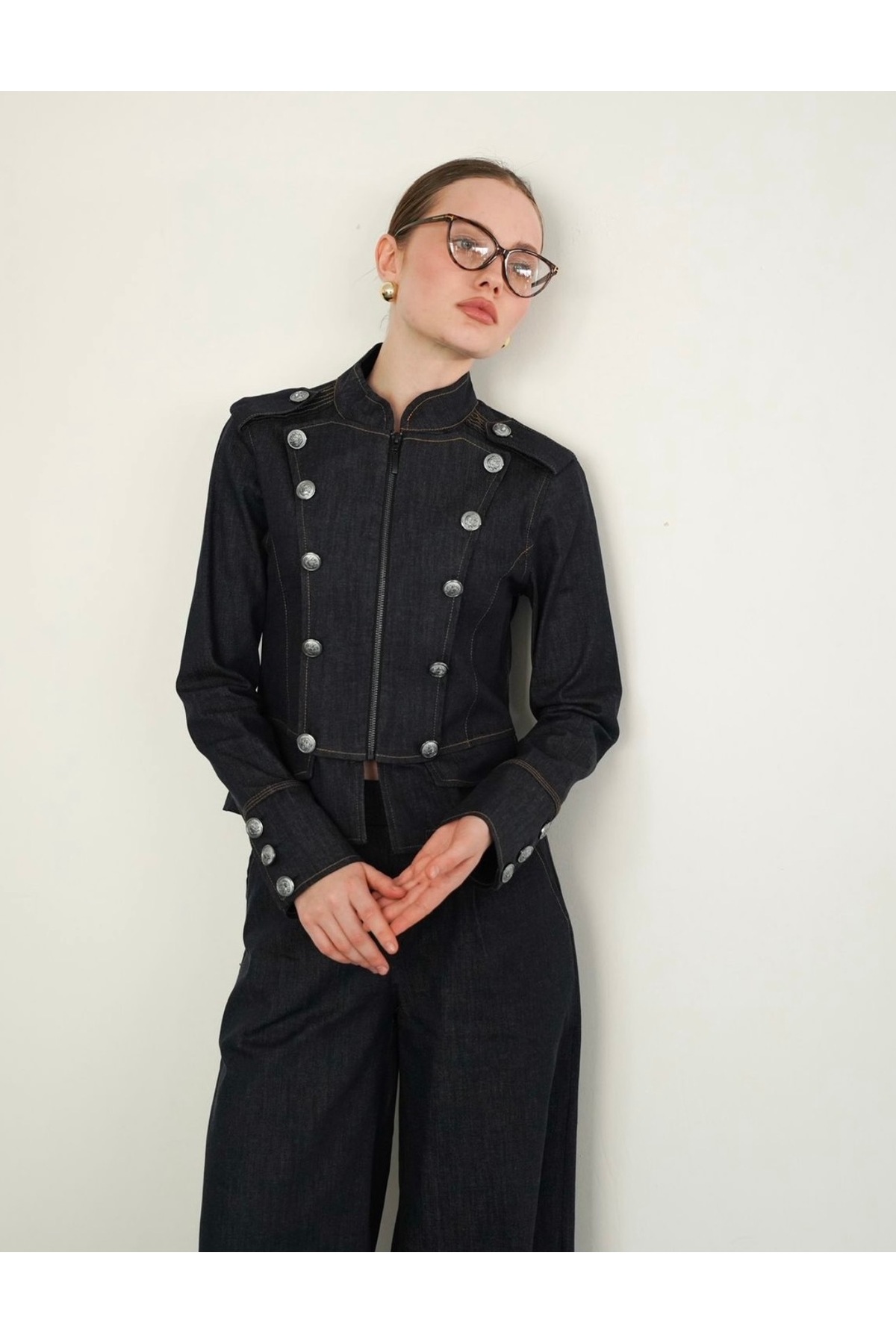 İldies store  Denim ceket düğme detaylı - Görsel 2