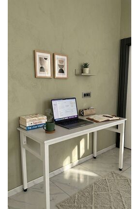ROBOKİT Beyaz 140x60 Çalışma Masası, Bilgisayar Masası, Ofis Masası, Metal Ay...