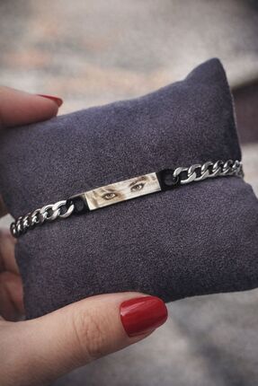 firelux lighter Kişiye Özel Göz Resim Baskılı Paslanmaz Çelik Bileklik Sevgil...