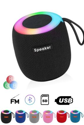 çınaroğlu avm Mini RGB Işıklı Bluetooth Speaker Taşınabilir Ses Bombası Stere...