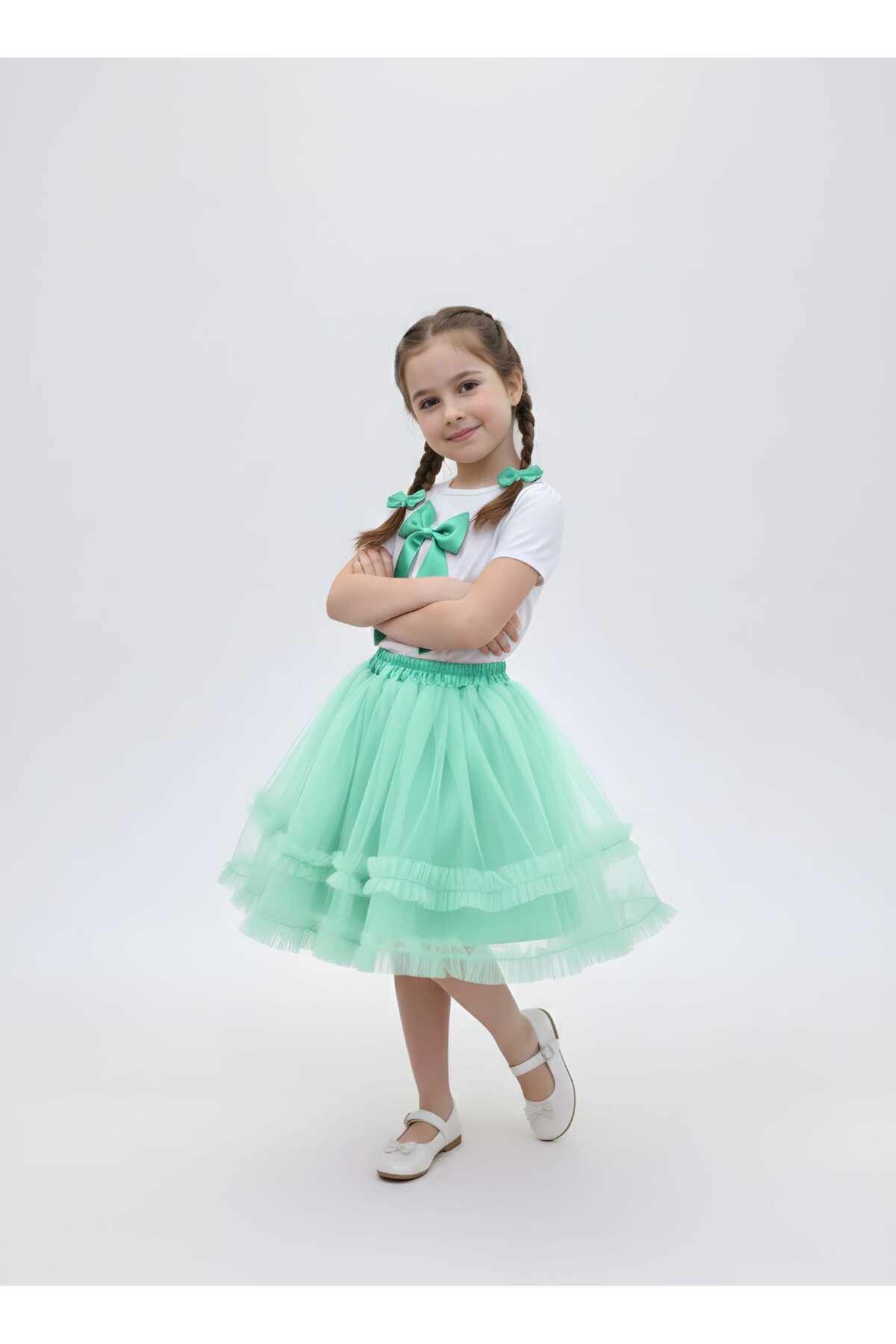 APRIL 23 TUTU SKIRT AND BOWTIE COMBED COTTON