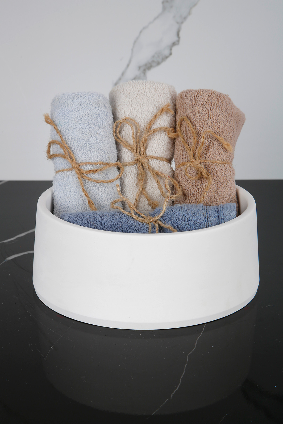 Concrete Bathroom Organizer Towel Rack Large Bowl