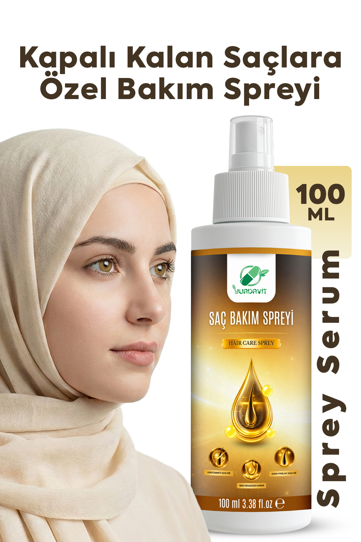 اسپری موی حجاب ۱۰۰ میلی‌لیتر - ضد تعریق و بو برای موهای پوشیده شده — sxxzza22 — تصویر 2 از 5